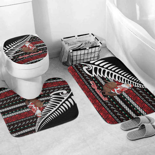 New Zealand Kiwi Santa Christmas Bathroom Set He Wairua Kirihimete - Aussie Hoodie