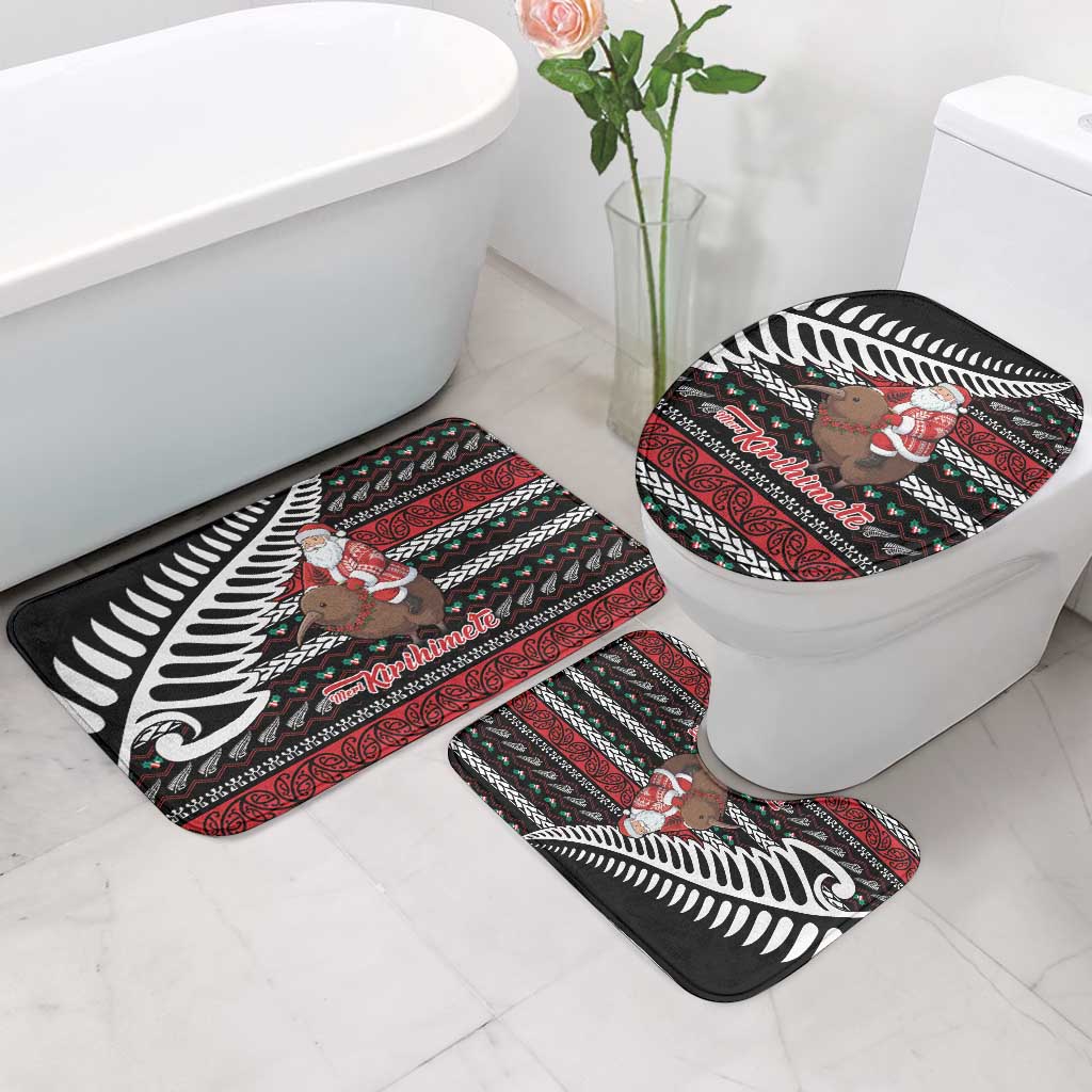 New Zealand Kiwi Santa Christmas Bathroom Set He Wairua Kirihimete - Aussie Hoodie