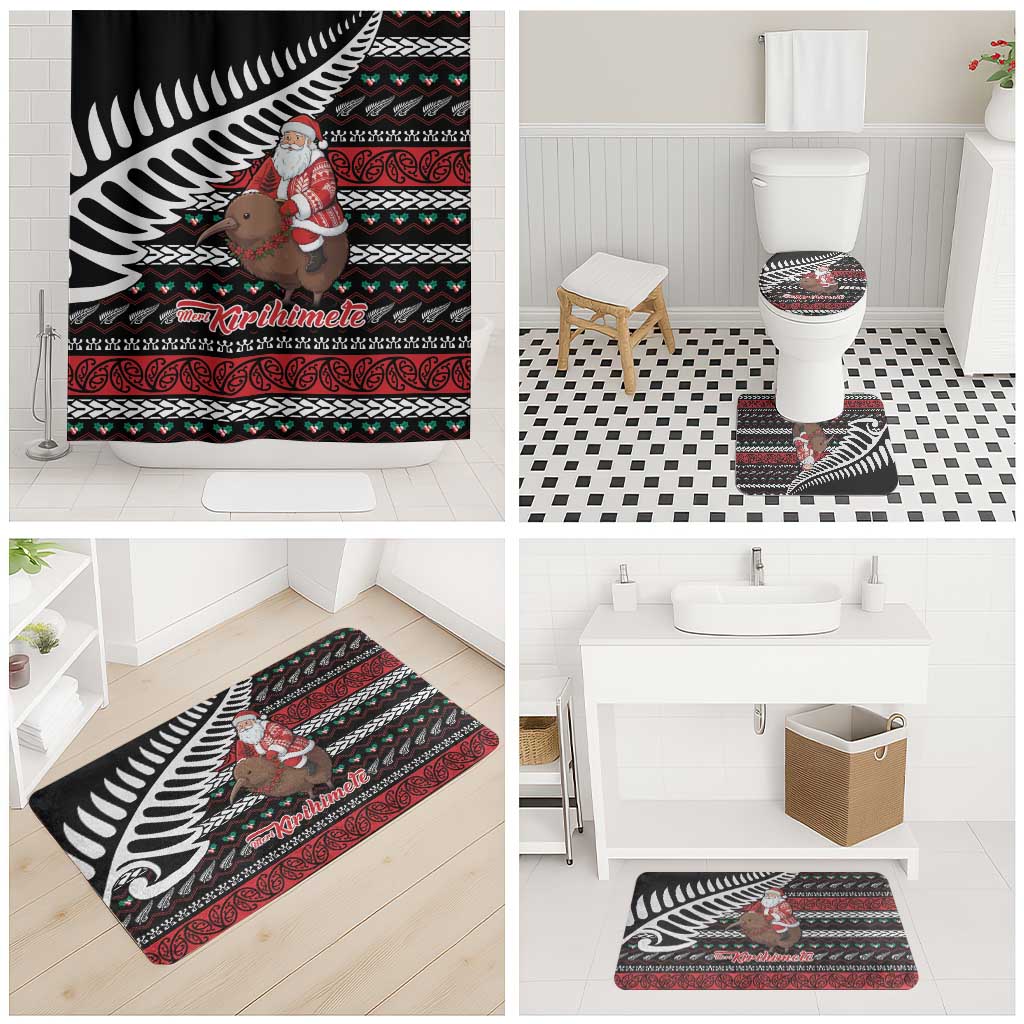 New Zealand Kiwi Santa Christmas Bathroom Set He Wairua Kirihimete - Aussie Hoodie