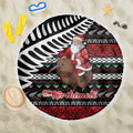 New Zealand Kiwi Santa Christmas Beach Blanket He Wairua Kirihimete - Aussie Hoodie