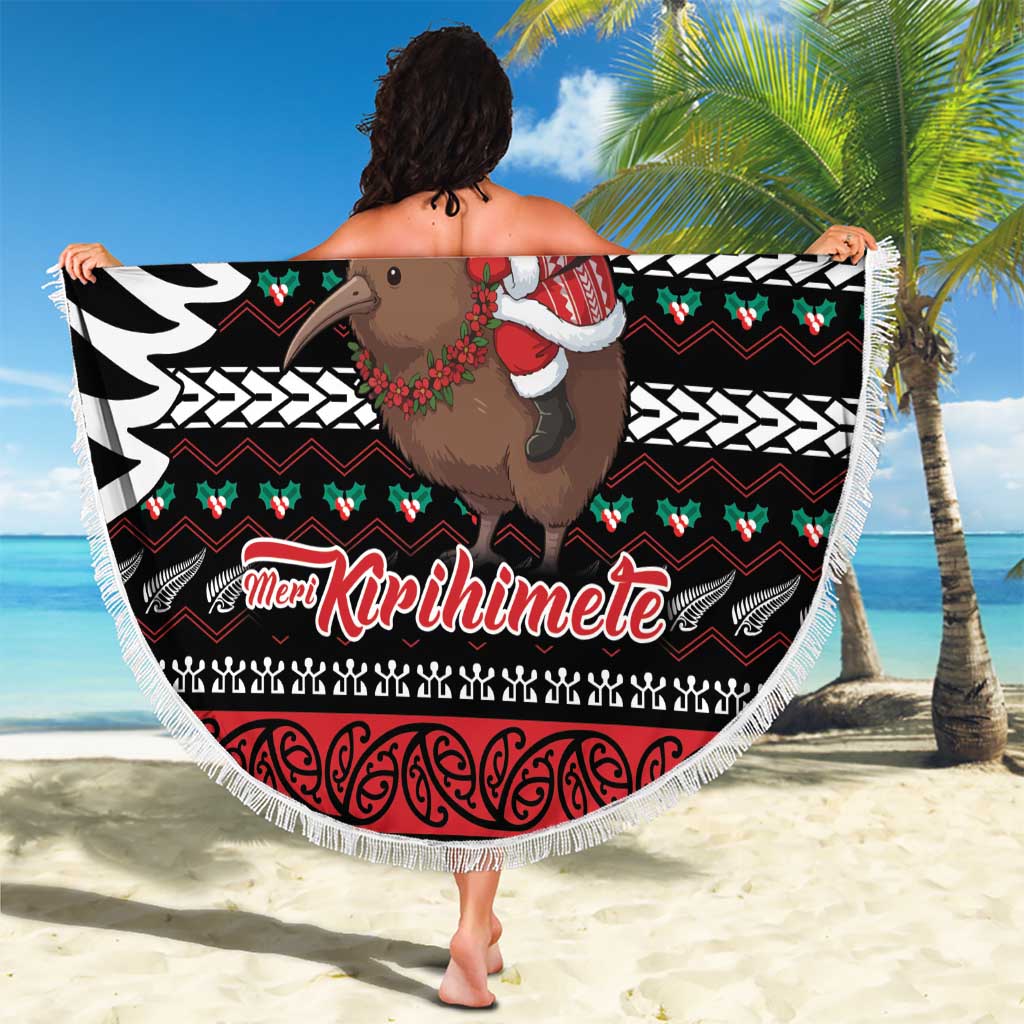 New Zealand Kiwi Santa Christmas Beach Blanket He Wairua Kirihimete - Aussie Hoodie
