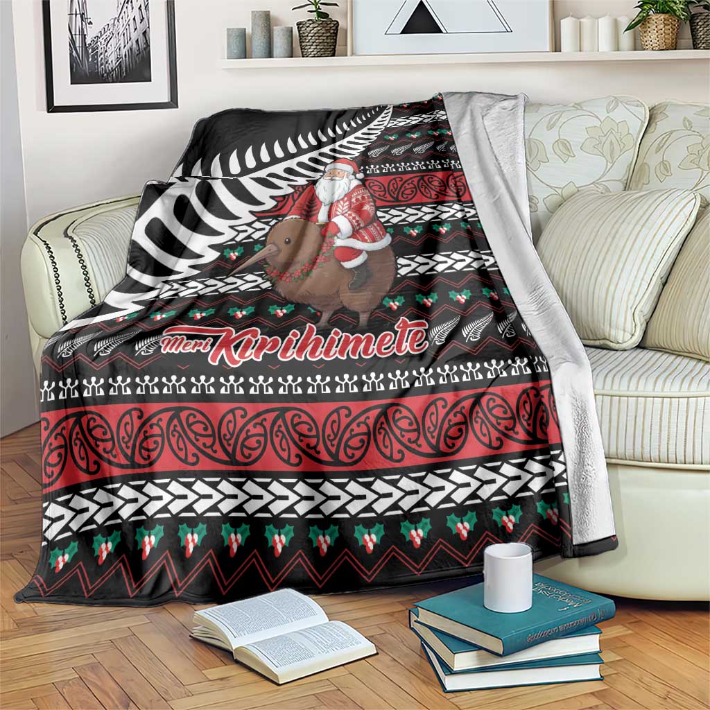 New Zealand Kiwi Santa Christmas Blanket He Wairua Kirihimete - Aussie Hoodie