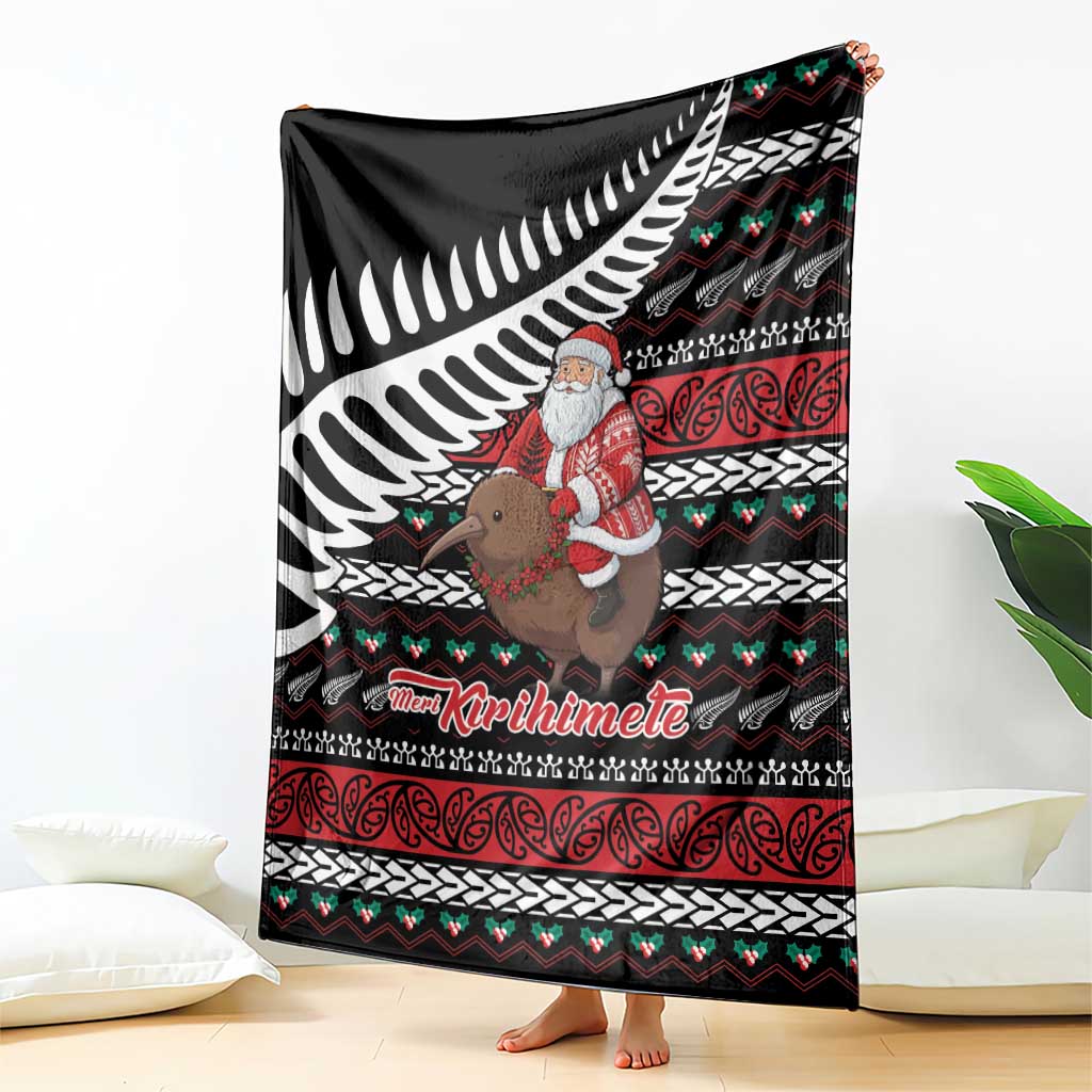 New Zealand Kiwi Santa Christmas Blanket He Wairua Kirihimete - Aussie Hoodie
