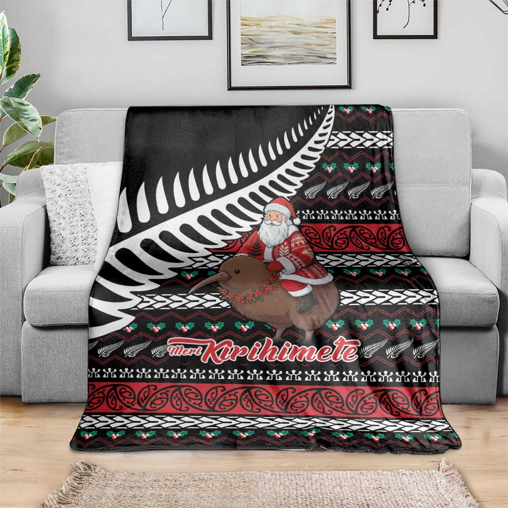 New Zealand Kiwi Santa Christmas Blanket He Wairua Kirihimete - Aussie Hoodie