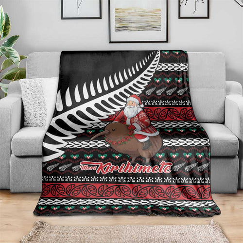 New Zealand Kiwi Santa Christmas Blanket He Wairua Kirihimete - Aussie Hoodie