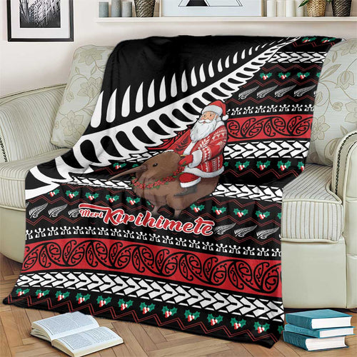 New Zealand Kiwi Santa Christmas Blanket He Wairua Kirihimete - Aussie Hoodie