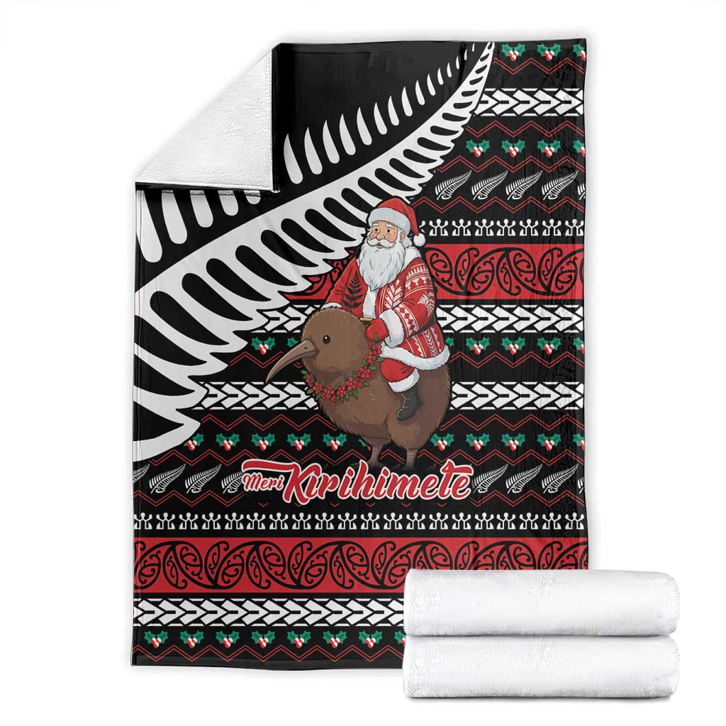New Zealand Kiwi Santa Christmas Blanket He Wairua Kirihimete - Aussie Hoodie