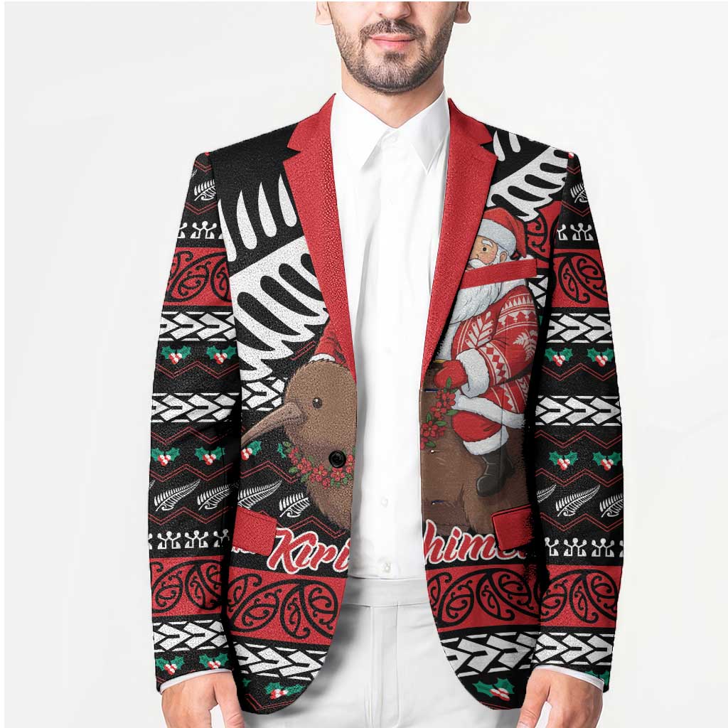 New Zealand Kiwi Santa Christmas Blazer He Wairua Kirihimete - Aussie Hoodie
