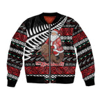 New Zealand Kiwi Santa Christmas Bomber Jacket He Wairua Kirihimete - Aussie Hoodie