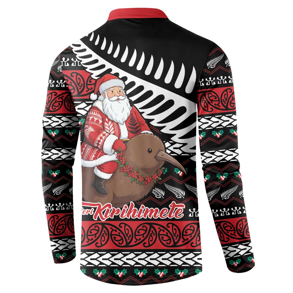 New Zealand Kiwi Santa Christmas Button Sweatshirt He Wairua Kirihimete - Aussie Hoodie