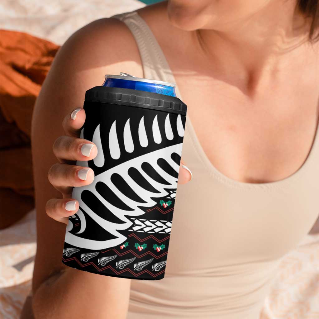 New Zealand Kiwi Santa Christmas 4 in 1 Can Cooler Tumbler He Wairua Kirihimete - Aussie Hoodie