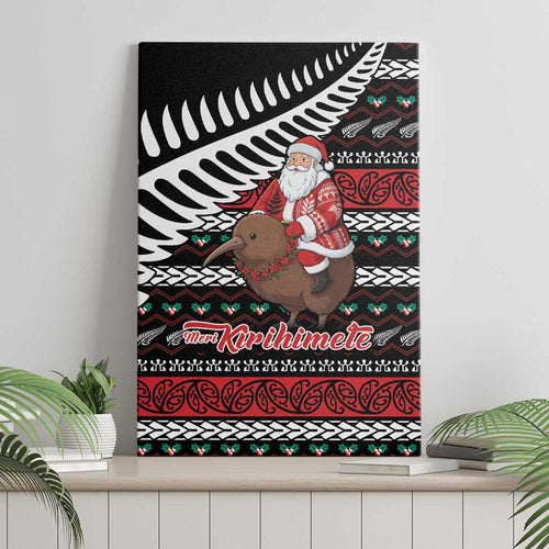 New Zealand Kiwi Santa Christmas Canvas Wall Art He Wairua Kirihimete - Aussie Hoodie