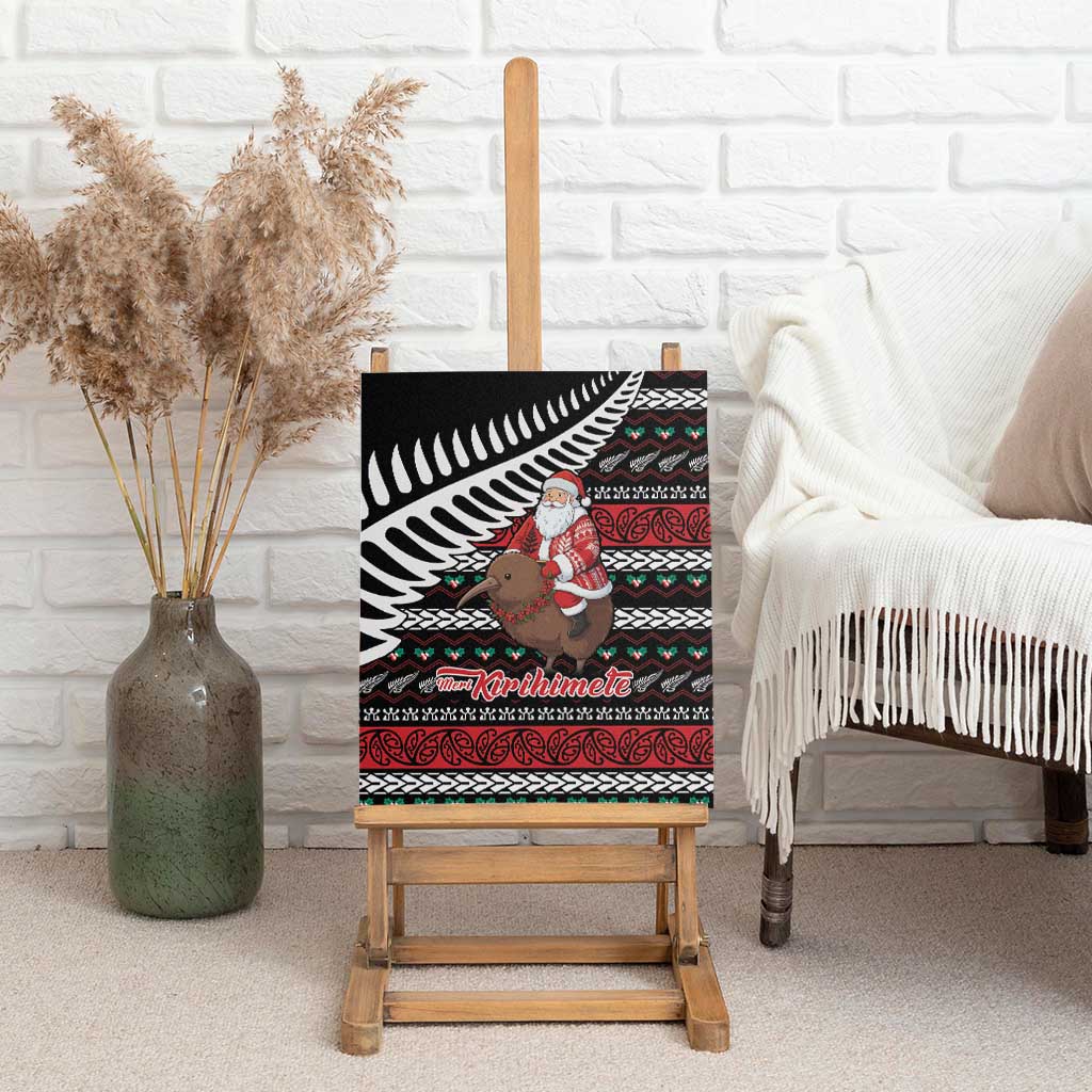 New Zealand Kiwi Santa Christmas Canvas Wall Art He Wairua Kirihimete - Aussie Hoodie