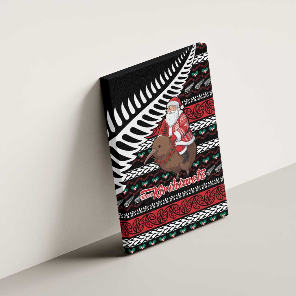 New Zealand Kiwi Santa Christmas Canvas Wall Art He Wairua Kirihimete - Aussie Hoodie