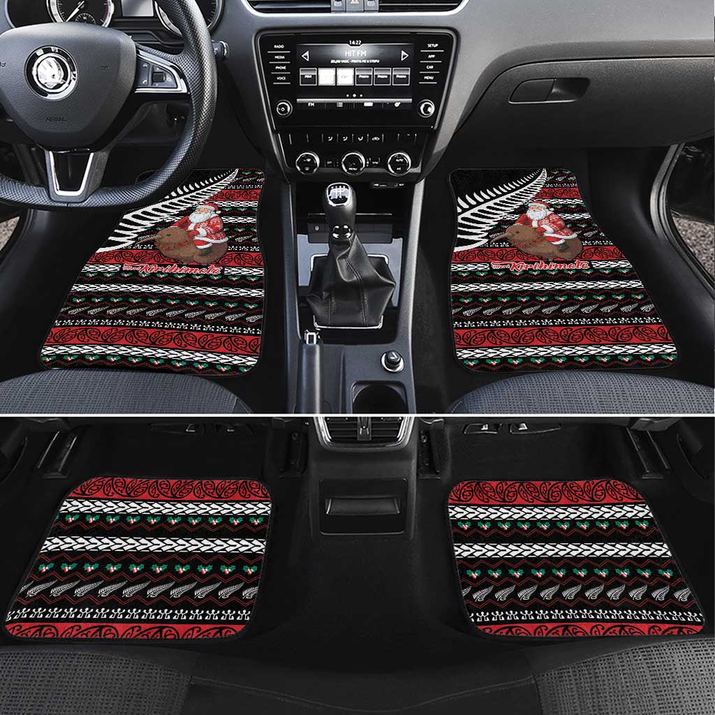New Zealand Kiwi Santa Christmas Car Mats He Wairua Kirihimete - Aussie Hoodie
