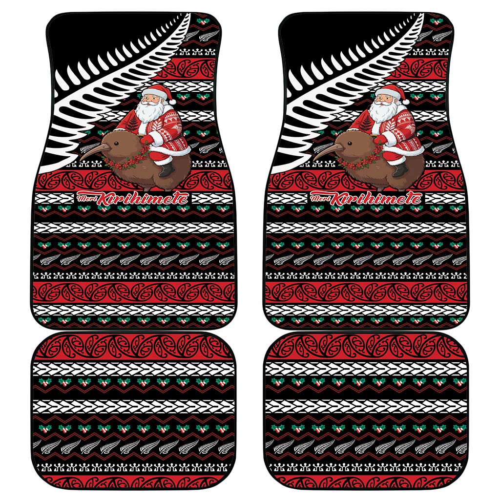 New Zealand Kiwi Santa Christmas Car Mats He Wairua Kirihimete - Aussie Hoodie
