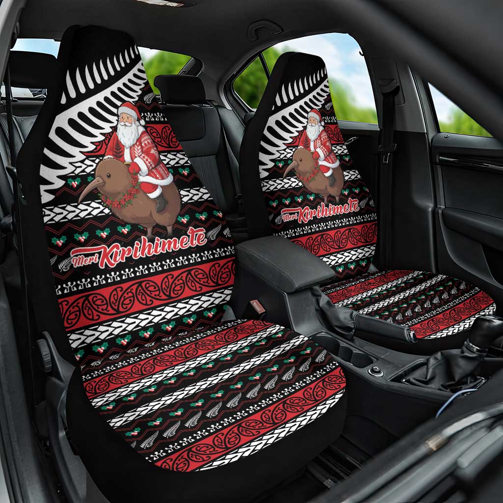 New Zealand Kiwi Santa Christmas Car Seat Cover He Wairua Kirihimete - Aussie Hoodie