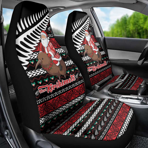 New Zealand Kiwi Santa Christmas Car Seat Cover He Wairua Kirihimete - Aussie Hoodie