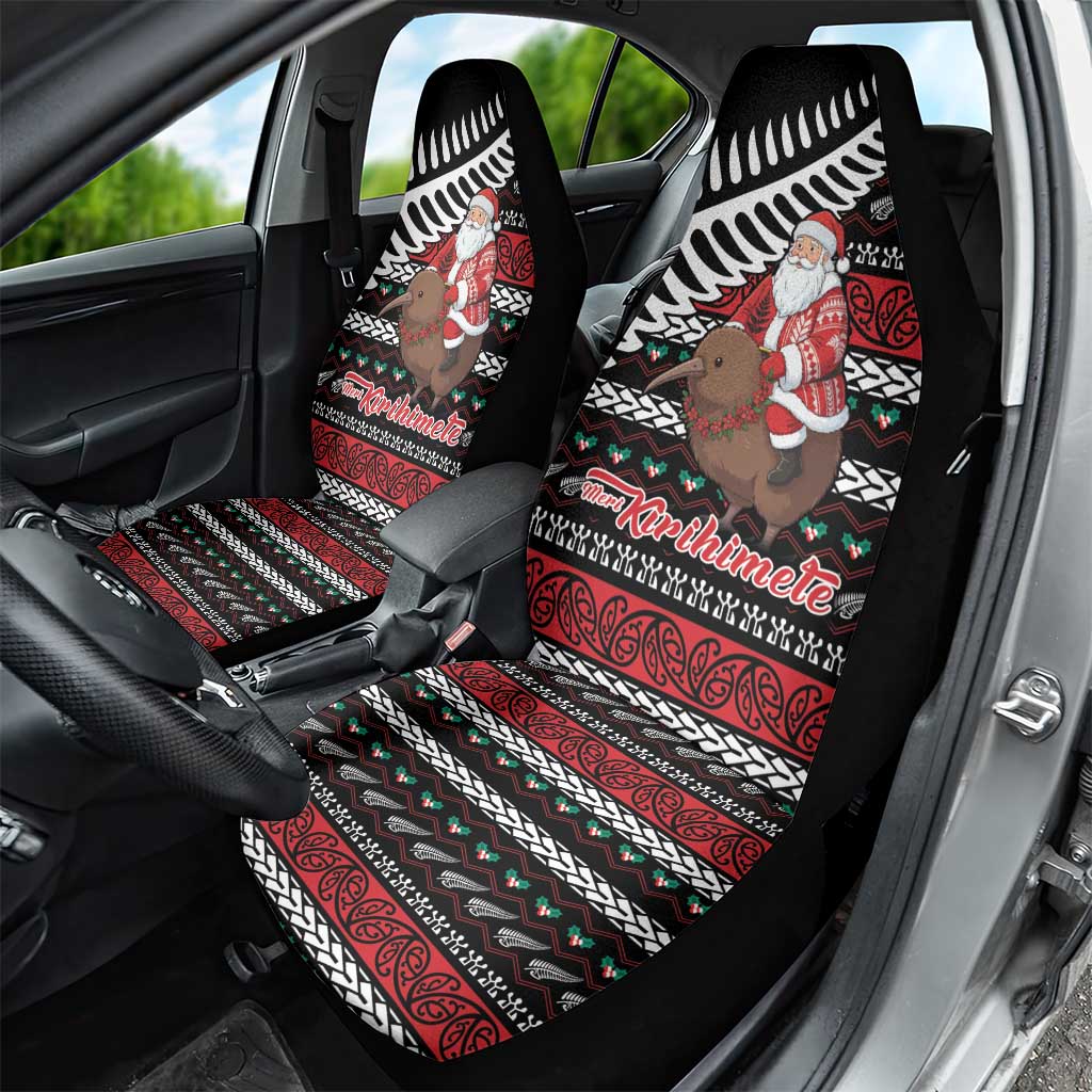 New Zealand Kiwi Santa Christmas Car Seat Cover He Wairua Kirihimete - Aussie Hoodie