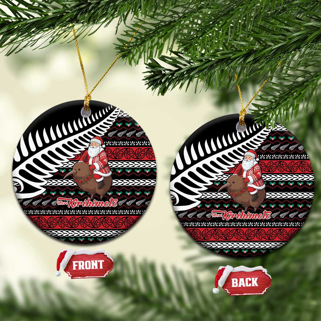 New Zealand Kiwi Santa Christmas Ceramic Ornament He Wairua Kirihimete - Aussie Hoodie