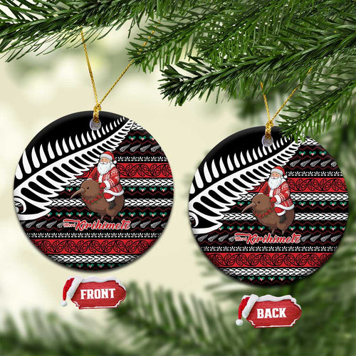 New Zealand Kiwi Santa Christmas Ceramic Ornament He Wairua Kirihimete - Aussie Hoodie