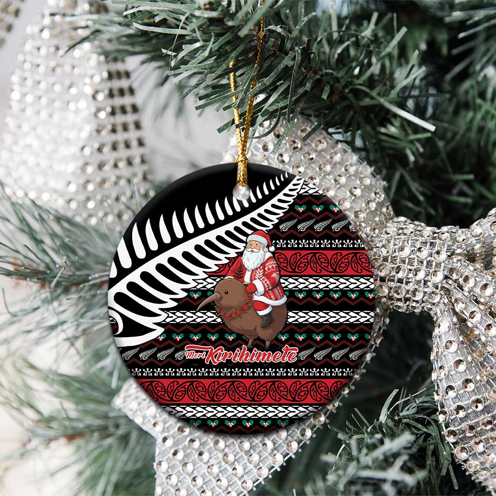 New Zealand Kiwi Santa Christmas Ceramic Ornament He Wairua Kirihimete - Aussie Hoodie