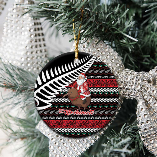 New Zealand Kiwi Santa Christmas Ceramic Ornament He Wairua Kirihimete - Aussie Hoodie