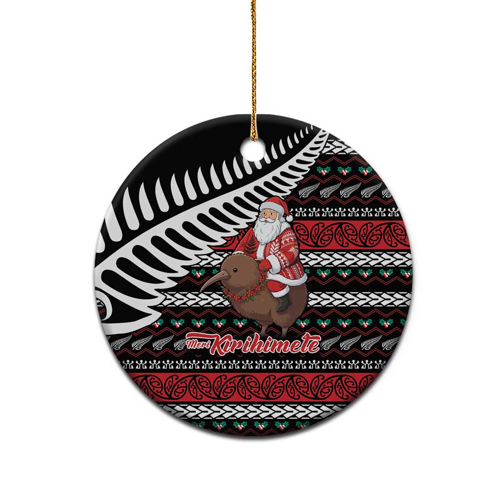 New Zealand Kiwi Santa Christmas Ceramic Ornament He Wairua Kirihimete - Aussie Hoodie