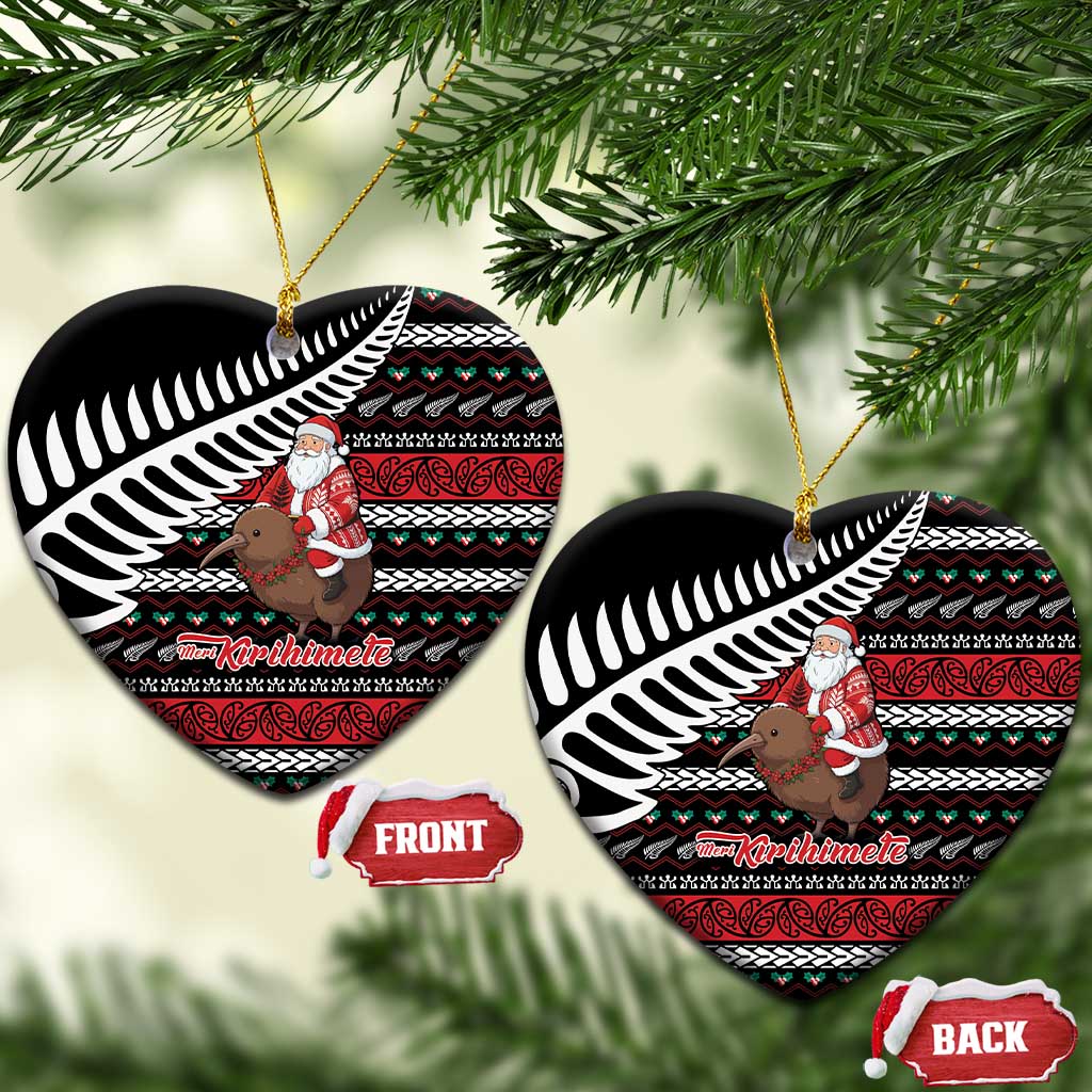 New Zealand Kiwi Santa Christmas Ceramic Ornament He Wairua Kirihimete - Aussie Hoodie