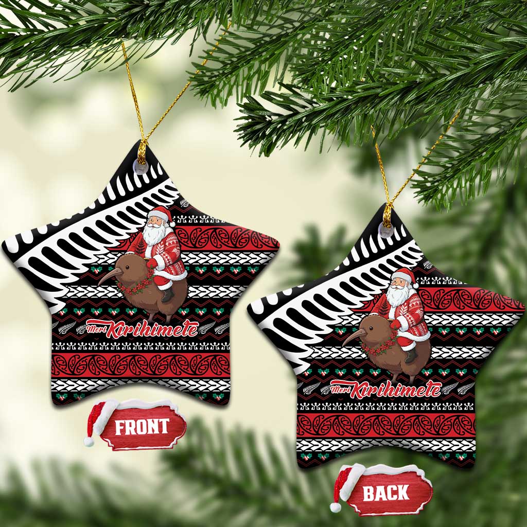 New Zealand Kiwi Santa Christmas Ceramic Ornament He Wairua Kirihimete - Aussie Hoodie