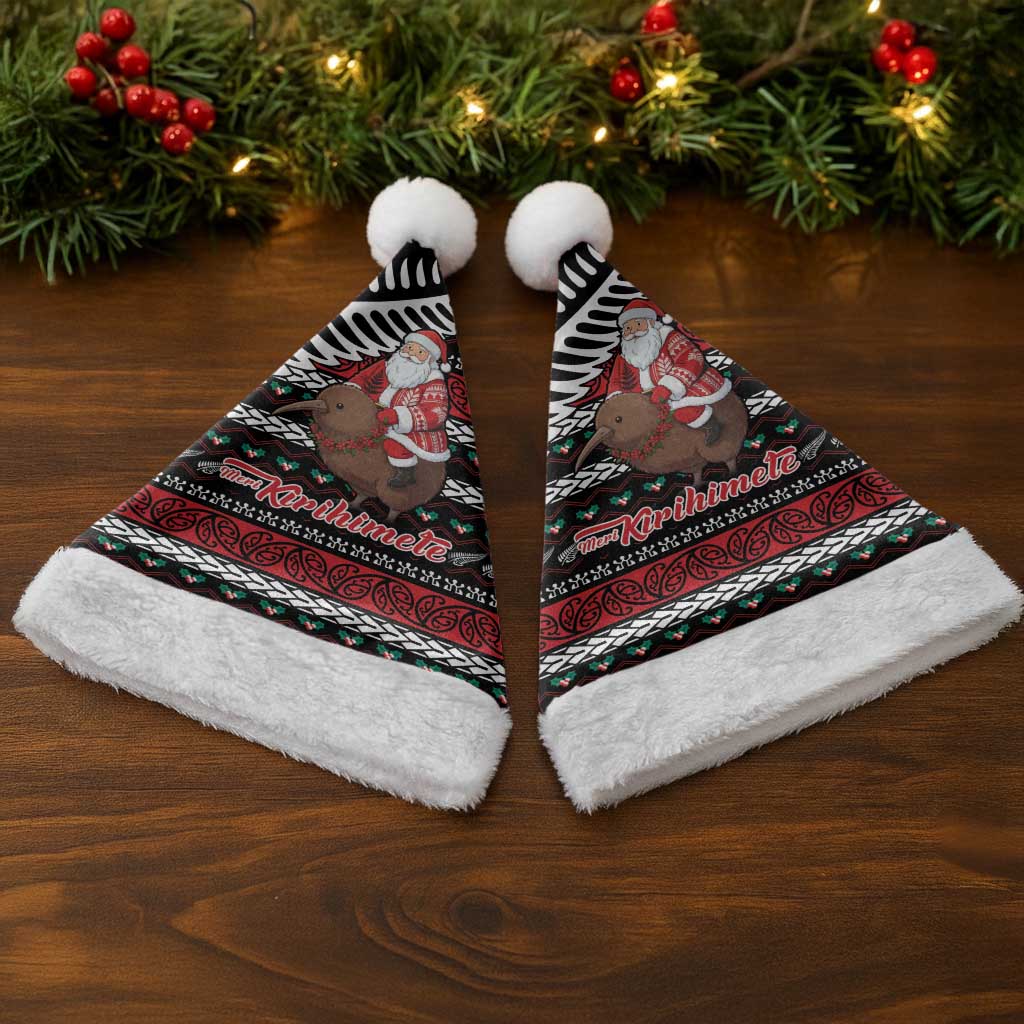 New Zealand Kiwi Santa Christmas Santa Hat He Wairua Kirihimete - Aussie Hoodie