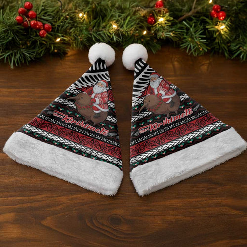 New Zealand Kiwi Santa Christmas Santa Hat He Wairua Kirihimete - Aussie Hoodie