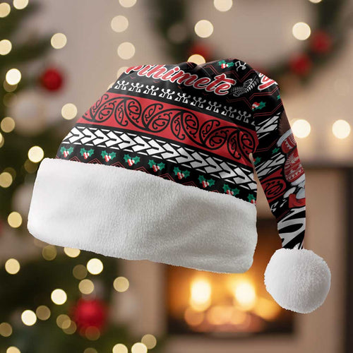 New Zealand Kiwi Santa Christmas Santa Hat He Wairua Kirihimete - Aussie Hoodie