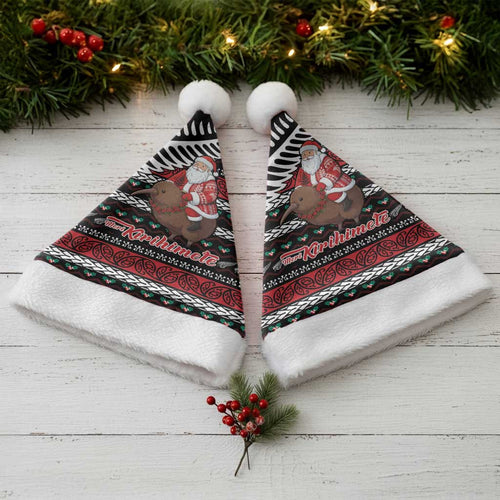 New Zealand Kiwi Santa Christmas Santa Hat He Wairua Kirihimete - Aussie Hoodie