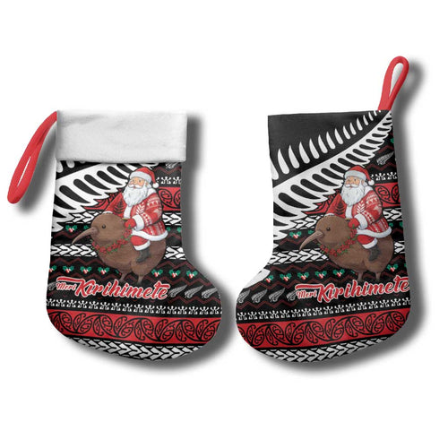 New Zealand Kiwi Santa Christmas Stocking He Wairua Kirihimete - Aussie Hoodie