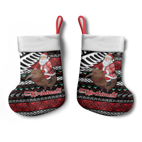 New Zealand Kiwi Santa Christmas Stocking He Wairua Kirihimete - Aussie Hoodie