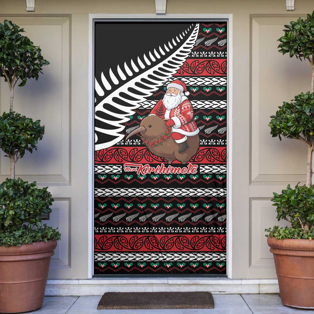 New Zealand Kiwi Santa Christmas Door Cover He Wairua Kirihimete - Aussie Hoodie