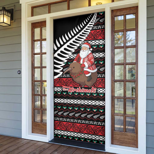 New Zealand Kiwi Santa Christmas Door Cover He Wairua Kirihimete - Aussie Hoodie