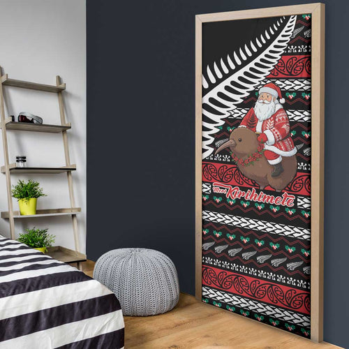 New Zealand Kiwi Santa Christmas Door Cover He Wairua Kirihimete - Aussie Hoodie