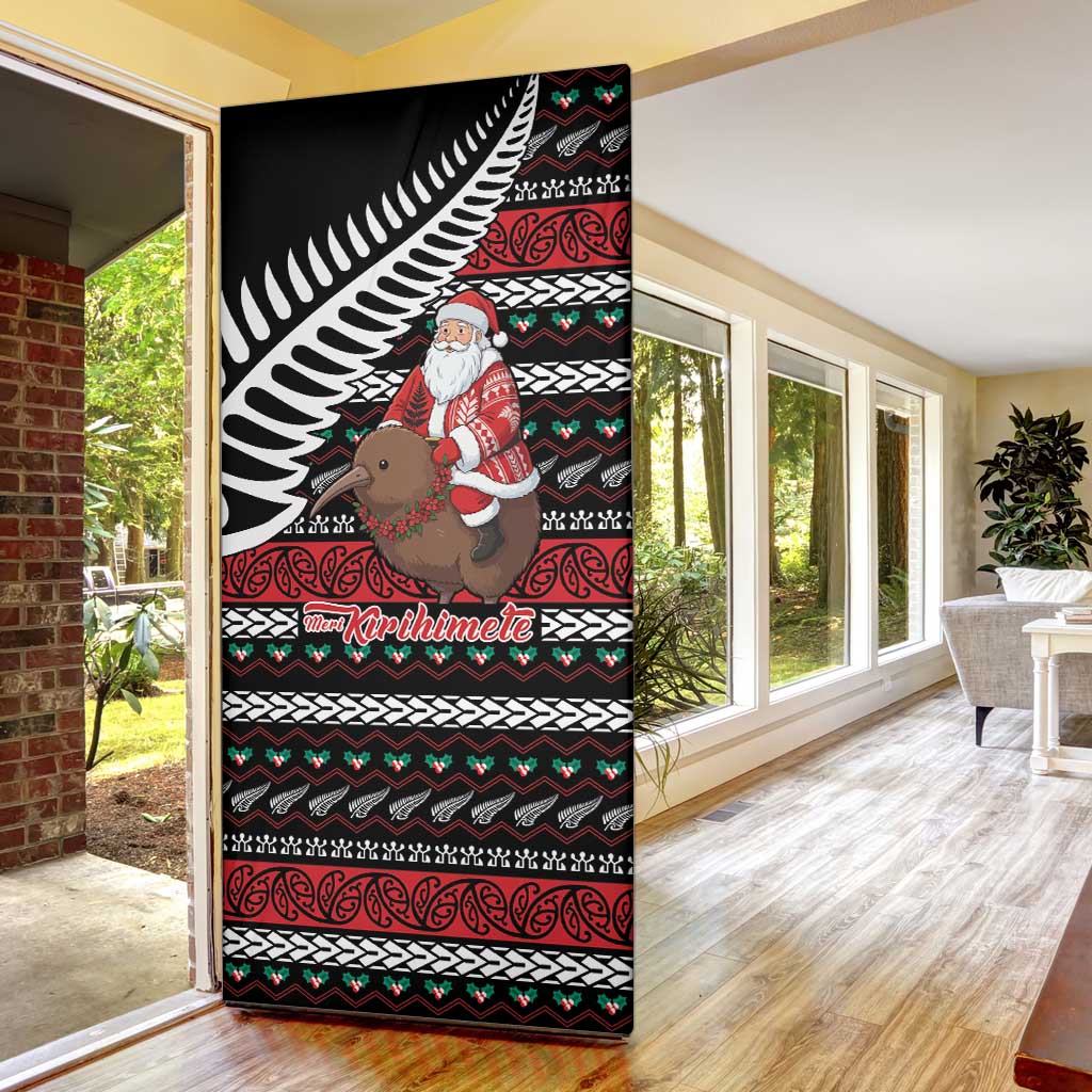 New Zealand Kiwi Santa Christmas Door Cover He Wairua Kirihimete - Aussie Hoodie