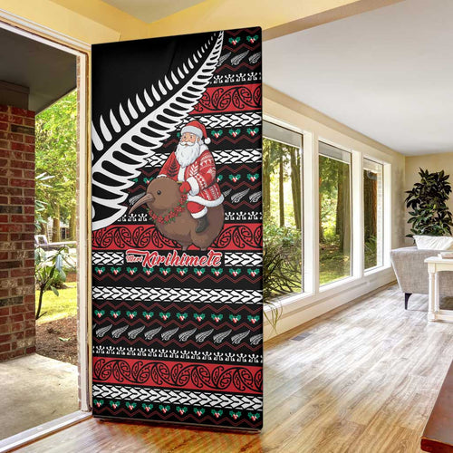 New Zealand Kiwi Santa Christmas Door Cover He Wairua Kirihimete - Aussie Hoodie