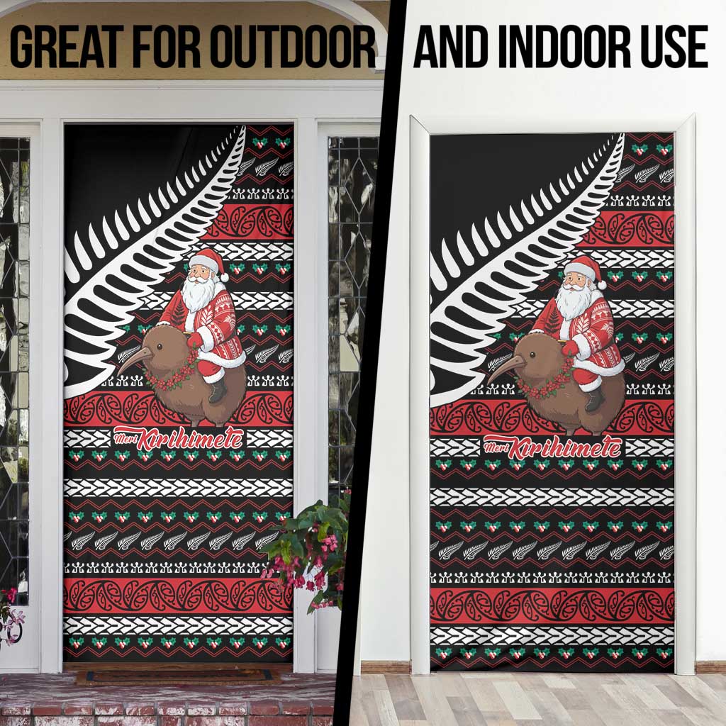 New Zealand Kiwi Santa Christmas Door Cover He Wairua Kirihimete - Aussie Hoodie