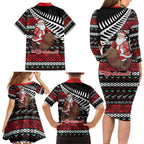 New Zealand Kiwi Santa Christmas Family Matching Long Sleeve Bodycon Dress and Hawaiian Shirt He Wairua Kirihimete - Aussie Hoodie