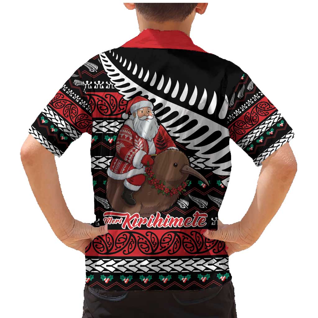 New Zealand Kiwi Santa Christmas Family Matching Mermaid Dress and Hawaiian Shirt He Wairua Kirihimete - Aussie Hoodie