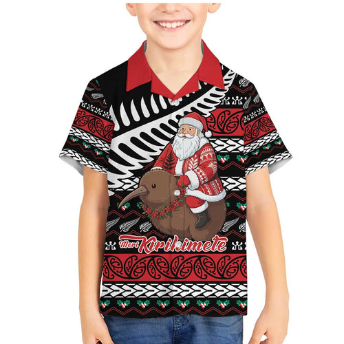 New Zealand Kiwi Santa Christmas Family Matching Mermaid Dress and Hawaiian Shirt He Wairua Kirihimete - Aussie Hoodie