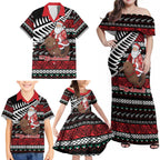New Zealand Kiwi Santa Christmas Family Matching Off Shoulder Maxi Dress and Hawaiian Shirt He Wairua Kirihimete - Aussie Hoodie