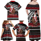 New Zealand Kiwi Santa Christmas Family Matching Off Shoulder Maxi Dress and Hawaiian Shirt He Wairua Kirihimete - Aussie Hoodie