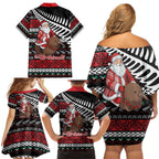 New Zealand Kiwi Santa Christmas Family Matching Off Shoulder Short Dress and Hawaiian Shirt He Wairua Kirihimete - Aussie Hoodie