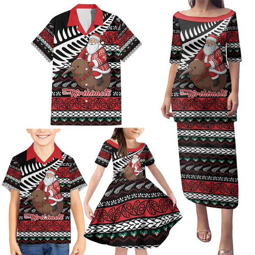 New Zealand Kiwi Santa Christmas Family Matching Puletasi and Hawaiian Shirt He Wairua Kirihimete - Aussie Hoodie