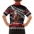 New Zealand Kiwi Santa Christmas Family Matching Puletasi and Hawaiian Shirt He Wairua Kirihimete - Aussie Hoodie